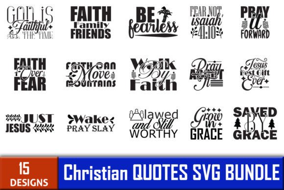 Christian Quotes SVG Designs Bundle for Crafts