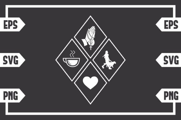 Coffee Jesus Heart and Female with Dog