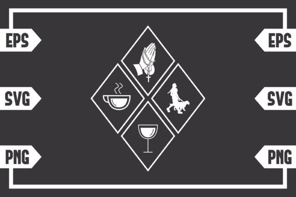 Coffee Jesus Wine and Female with Dog for Crafts