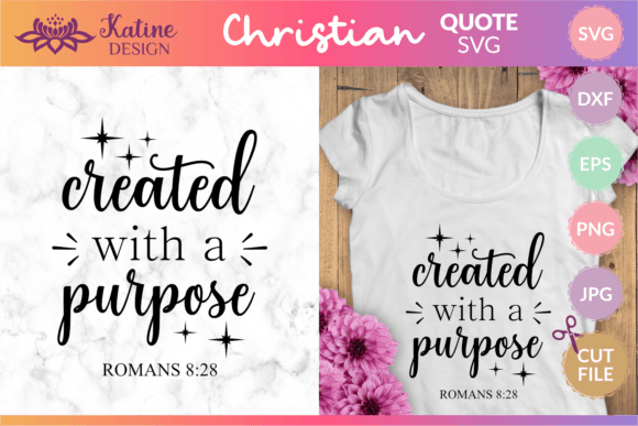Created with a Purpose Bible Verse Svg for Crafts