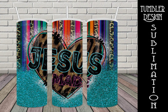 Tumbler Sublimation Jesus Made Leopard Print Templates